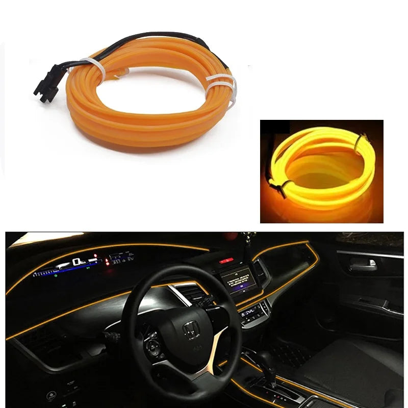 1/2/3/4/5M Car Interior Led Decorative Lamp EL Wiring Neon Strip For Auto DIY Flexible A detail view