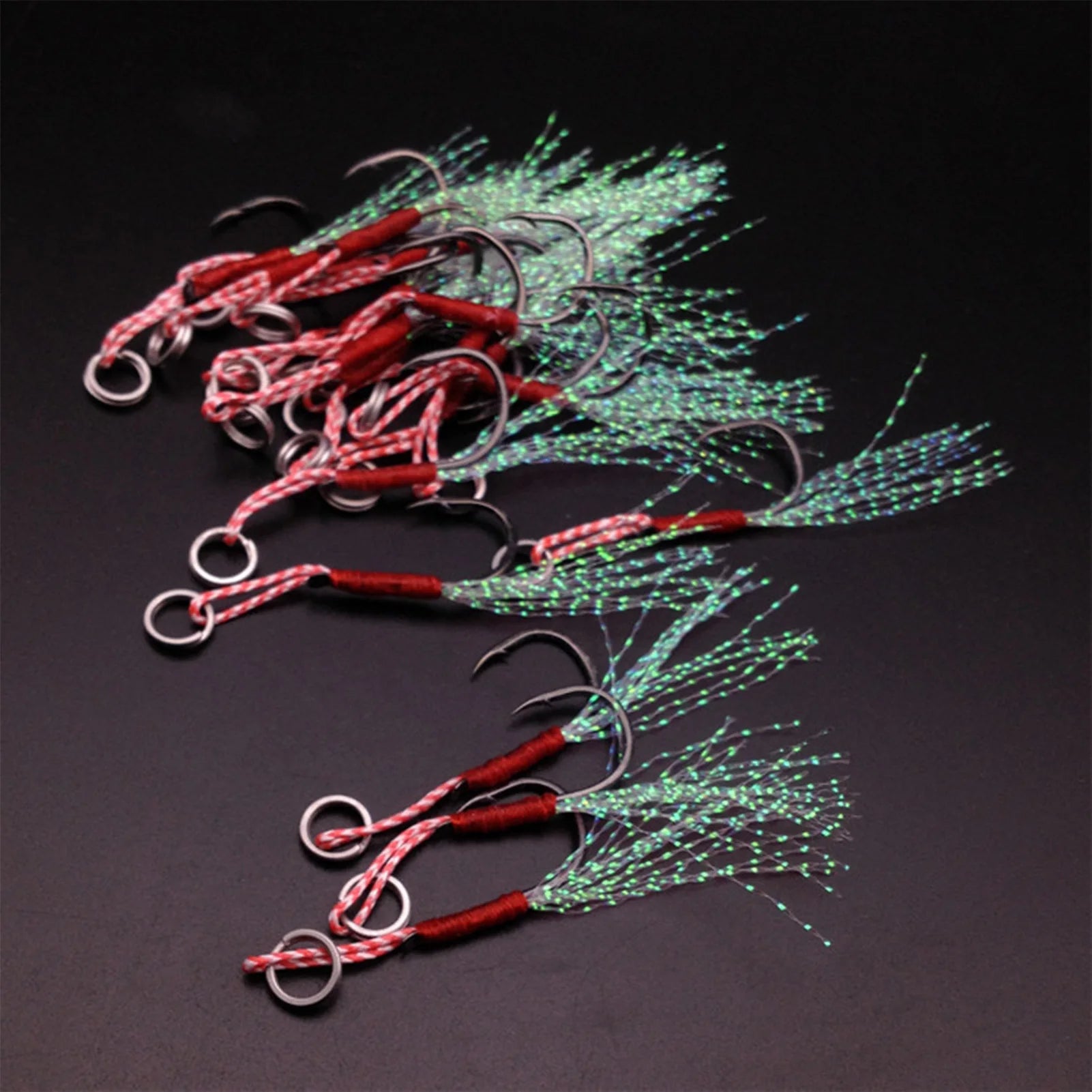 10PCS Professional Fishing Hooks Durable Binding Wire Hooks Fishing Tackle for Freshwater Seawater F