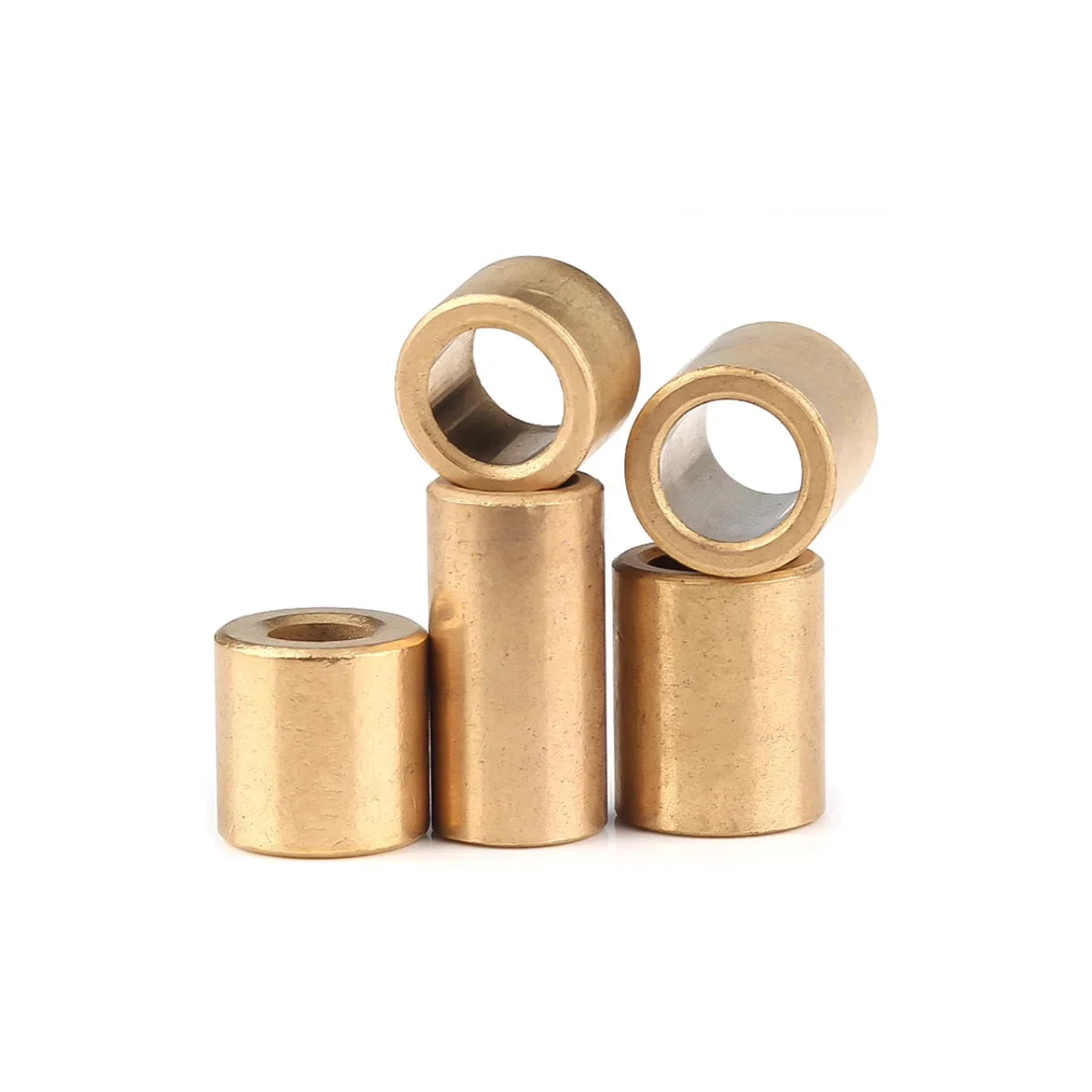 Powder Metallurgy Oil Bearing Copper Sleeve | Self-Lubricating Brass Shaft Sleeve M3-M close-up view