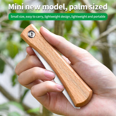 Folding Mini Hand Saw | Non-slip Wooden Handle Pull Type Saw for Flush Cut Woodworking a detail view