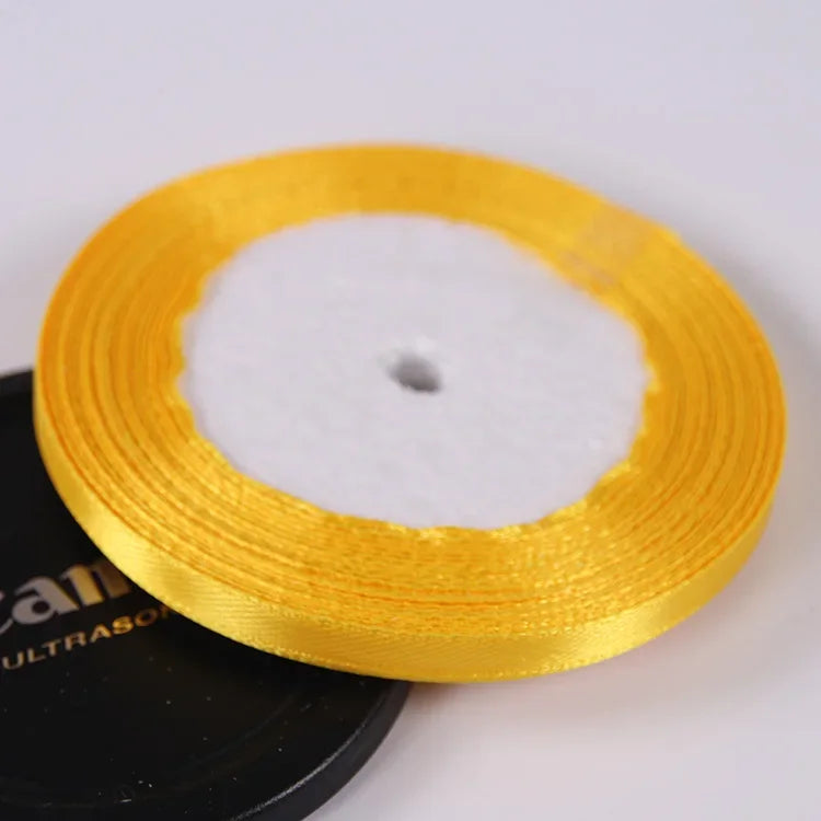 22 Meters/Roll 6mm Silk Satin Ribbons Christmas Halloween Birthday Party Gift Wrapp additional angle