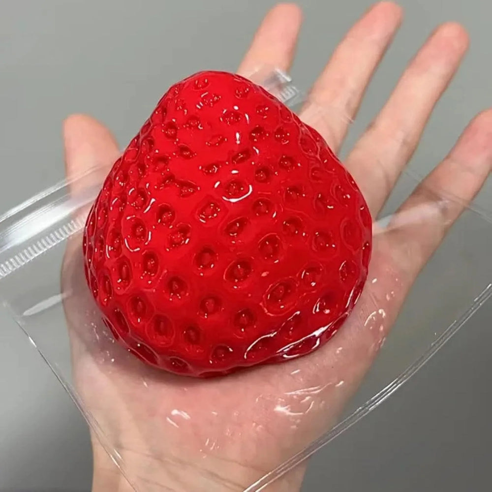 Strawberry Squishy Stress Toys Set | 3PCS Soft TPR Squeeze Fidget additional angle