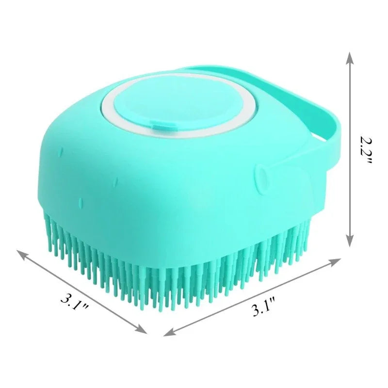 Soft Silicone Pet Shampoo Brush | 2.7oz Dog Cat Bathing Massage Comb additional angle