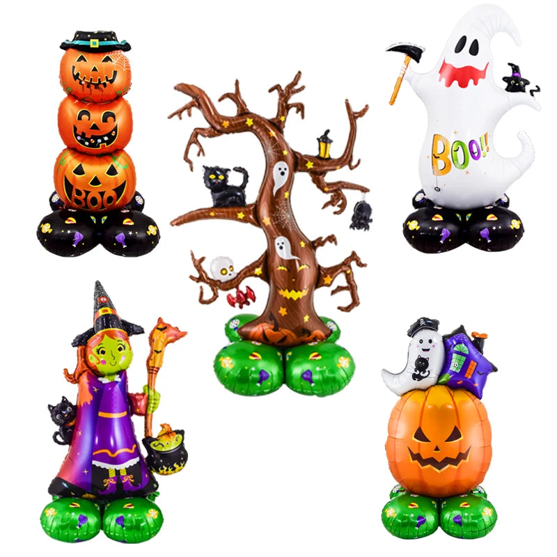 Stand Pedestal Halloween Party Balloons Ghost Skull Pumpkin Tree Wizard Shape Balloon Halloween