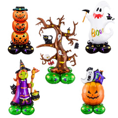 Stand Pedestal Halloween Party Balloons Ghost Skull Pumpkin Tree Wizard Shape Balloon Halloween