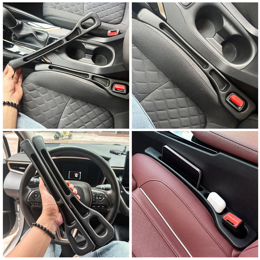 Car Seat Gap Filler 2 Pcs Dual Slot Storage Pad
