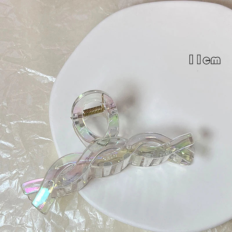 Women Hair Claw Korean Style Transparent Plastic Headband Hairpins Ponytail Claw Clip Crab Hair Accessories Headwear