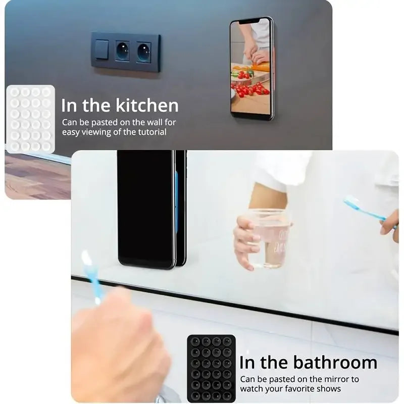 Silicone Suction Phone Holder Mat Multifunctional Suction Cup Wall Stand Square Anti-Sli detail view