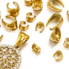 20/50pcs Stainless Steel Gold-plated Melon Clasps Glossy Jewelry Connector for DIY Necklace Pendant