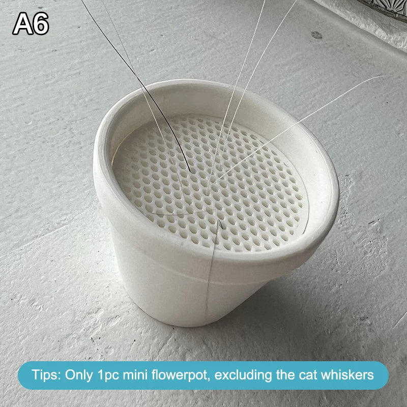 Mini Flower Pot Design Pet Whisker & Fur Collector Desktop Ornament Collectible Kee additional angle
