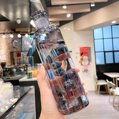 Newest Water Cup Sport Water Bottle With Time Scale Couple Plastic Portable Water Cont close-up view