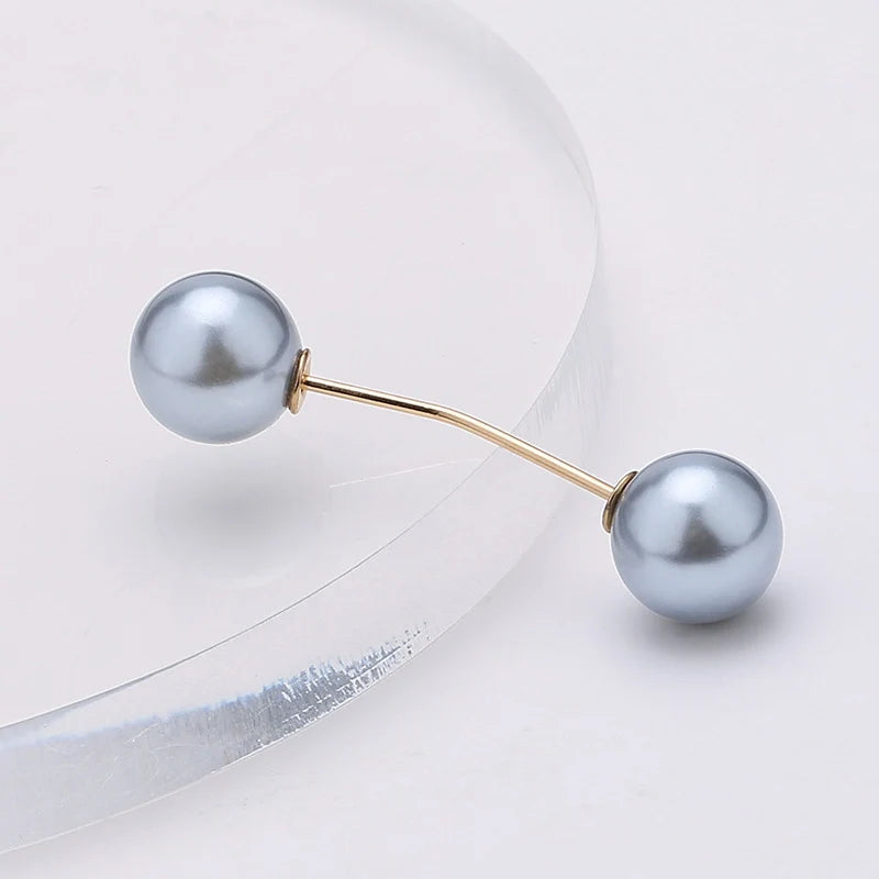 Pearl Brooch Pin For Women Scarf Double Pearl Fixed Safety Pin Accessories Clothes Buckle Clips Multifunction Brooch Clips Lapel