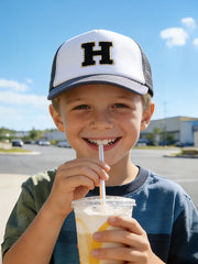 1pc Gray Hat With 26-Letter Pattern | Kids Baseball Cap for Boys and Girls detail view