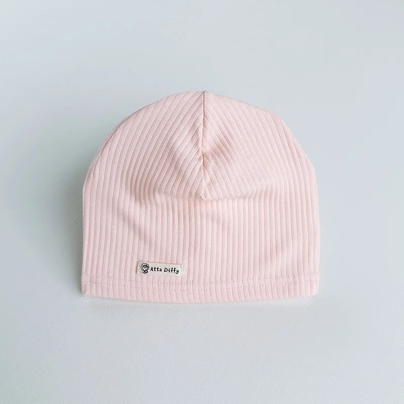 Soft Knit Baby Beanie | Breathable Cotton Candy Color Hat for Toddlers detail view