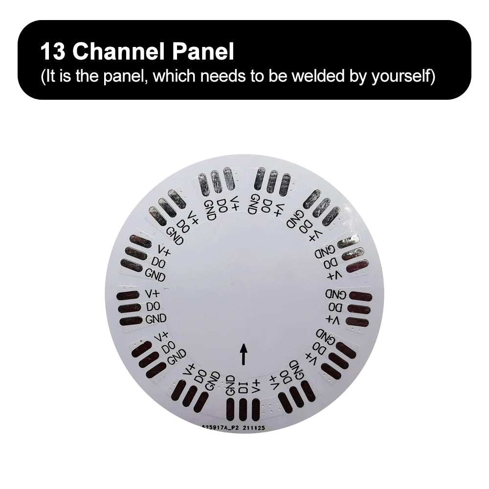 WS2812B LED Firework Light Module Panel 10/11/12/13 Channel | Individually Addressable close-up view