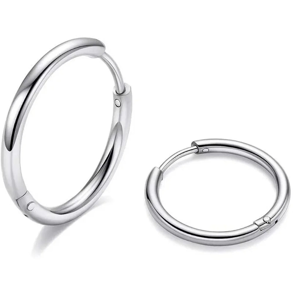 316L Stainless Steel Huggie Hoop Earrings | Hypoallergenic Cartilage Piercing Jewel additional angle
