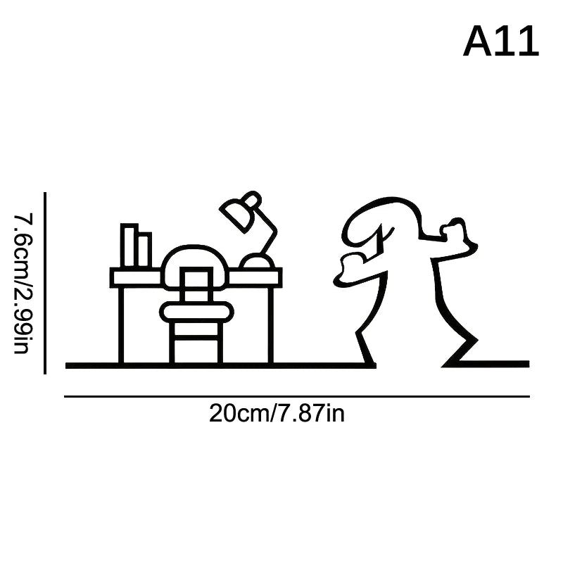 La Linea Minimalist Line Art Stickers | Modern Home Decor Door Decal lifestyle view