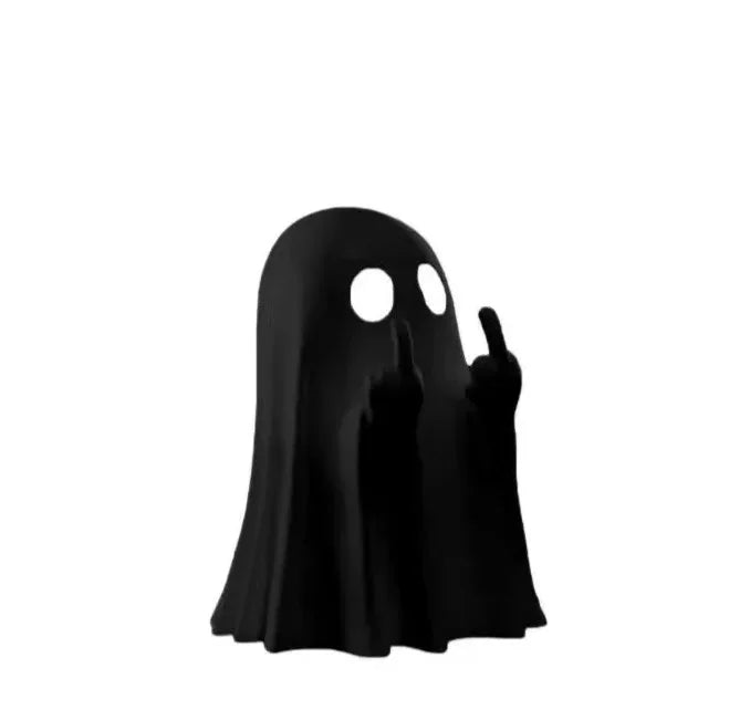 Resin Ghost Middle Finger Statue Cute Naughty Party Scene Desk Decor Gift Small Sculpt close-up view