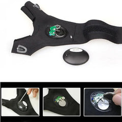 LED Flashlight Gloves | Waterproof Fingerless Illumination Gloves for Running, Cyclin alternate view