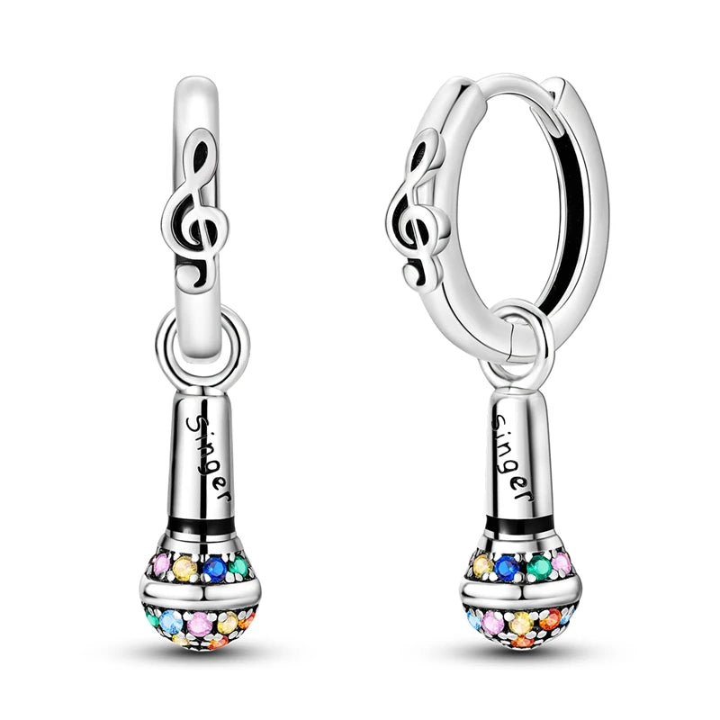 Silver Wine Cup Butterfly Women Earrings Brilliant Wedding Engagement Star Earrings Je close-up view