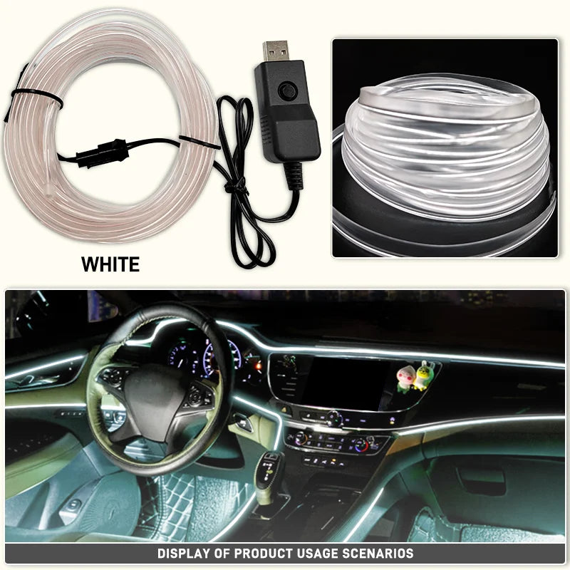 Car Interior EL Wire Neon Strips | Flexible LED Atmosphere Lamp additional angle
