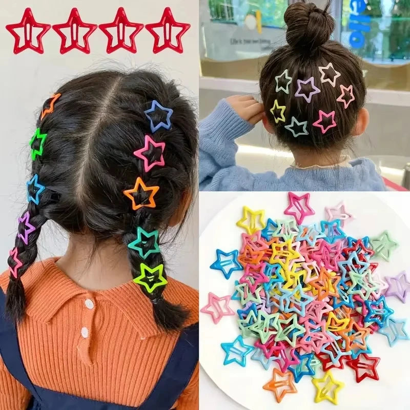 10/30/50pcs Colorful Star BB Hair Clips Girls Y2K Cute Star Barrettes Women Simple Me alternate view