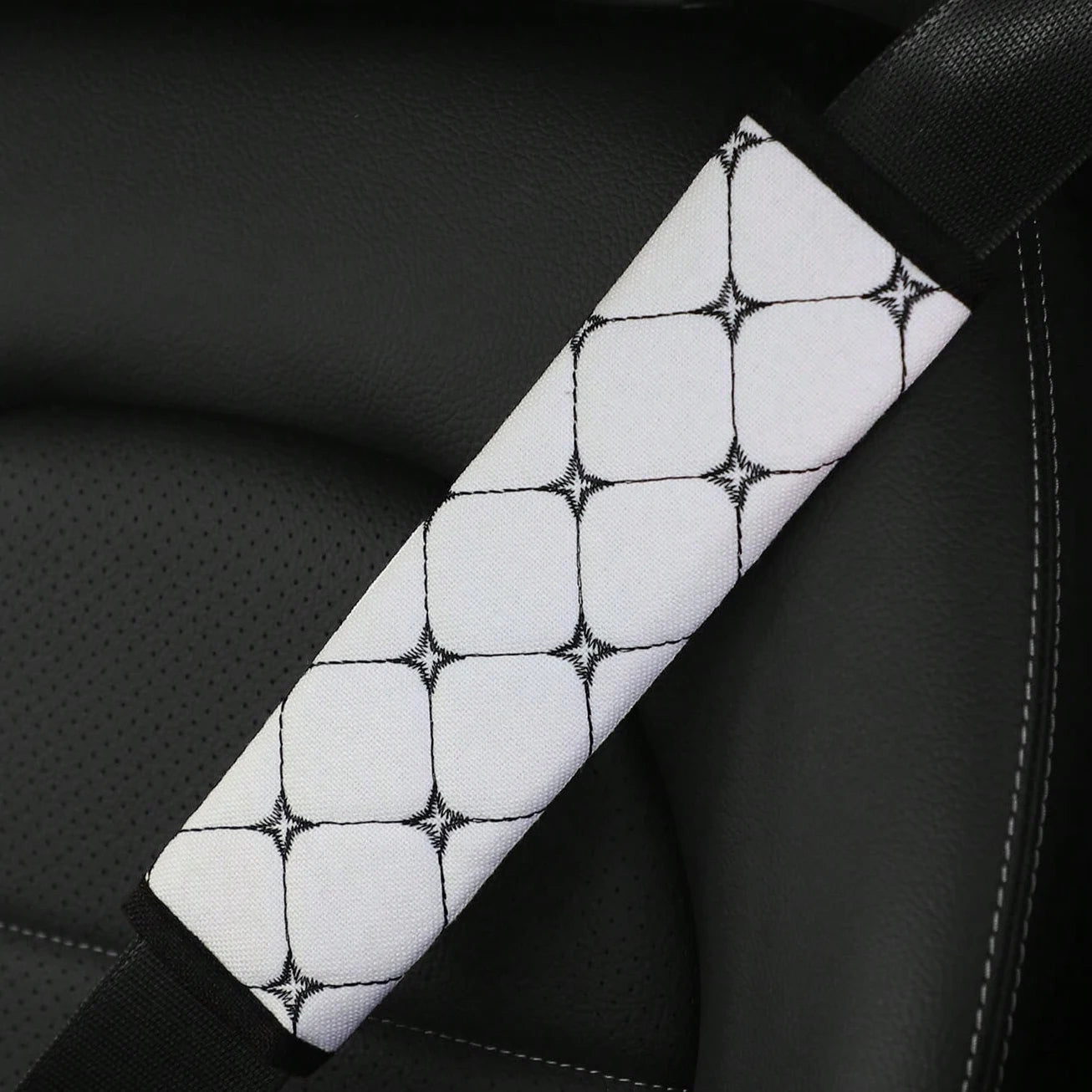Linen Embroidered Breathable Seat Belt Shoulder Strap Cover