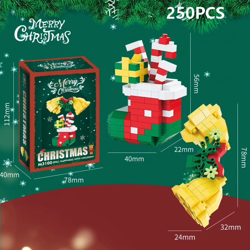 DIY Santa Reindeer Building Blocks | Christmas Domino Game Set detail view