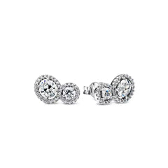 925 Silver Heart Snowflake Moon Earrings | Fine Stud Earrings for Women detail view