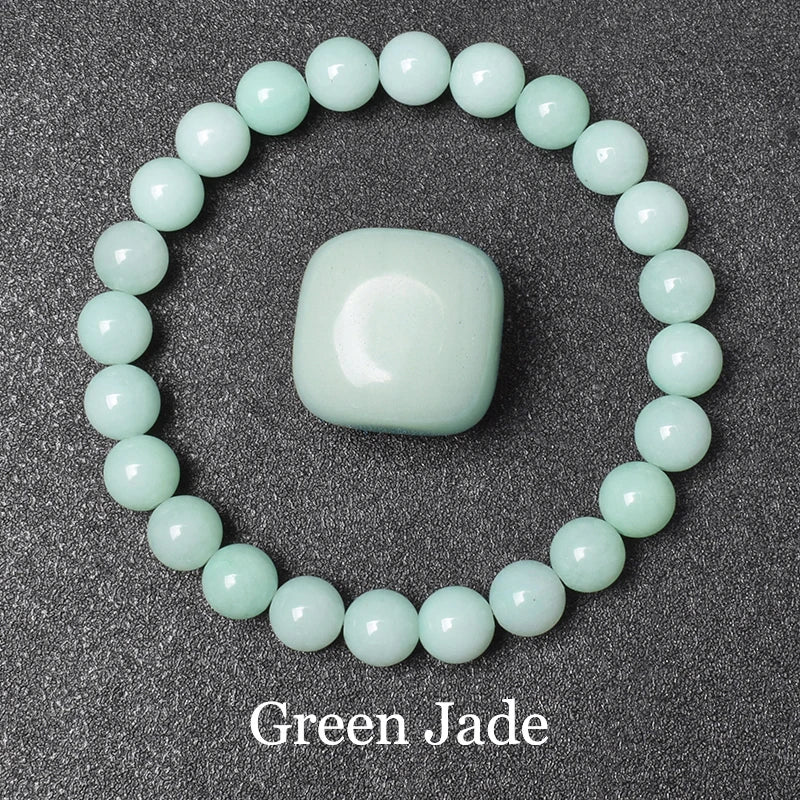 Natural Aquamarins Quartzs Beads Bracelet Women Men 6mm 8mm Sky Blue Stone Round Bead alternate view