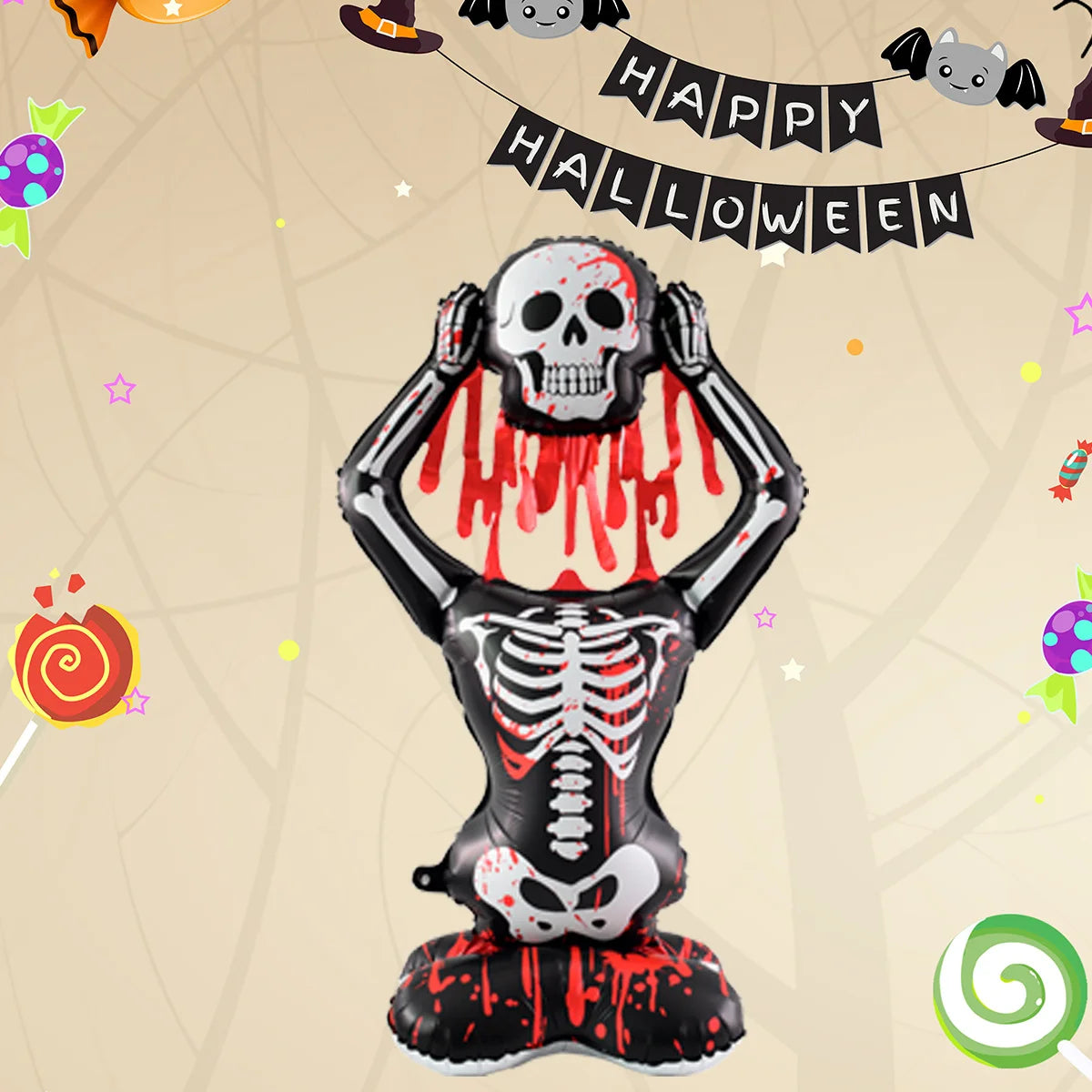 Stand Pedestal Halloween Party Balloons Ghost Skull Pumpkin Tree Wizard Shape Balloon Halloween