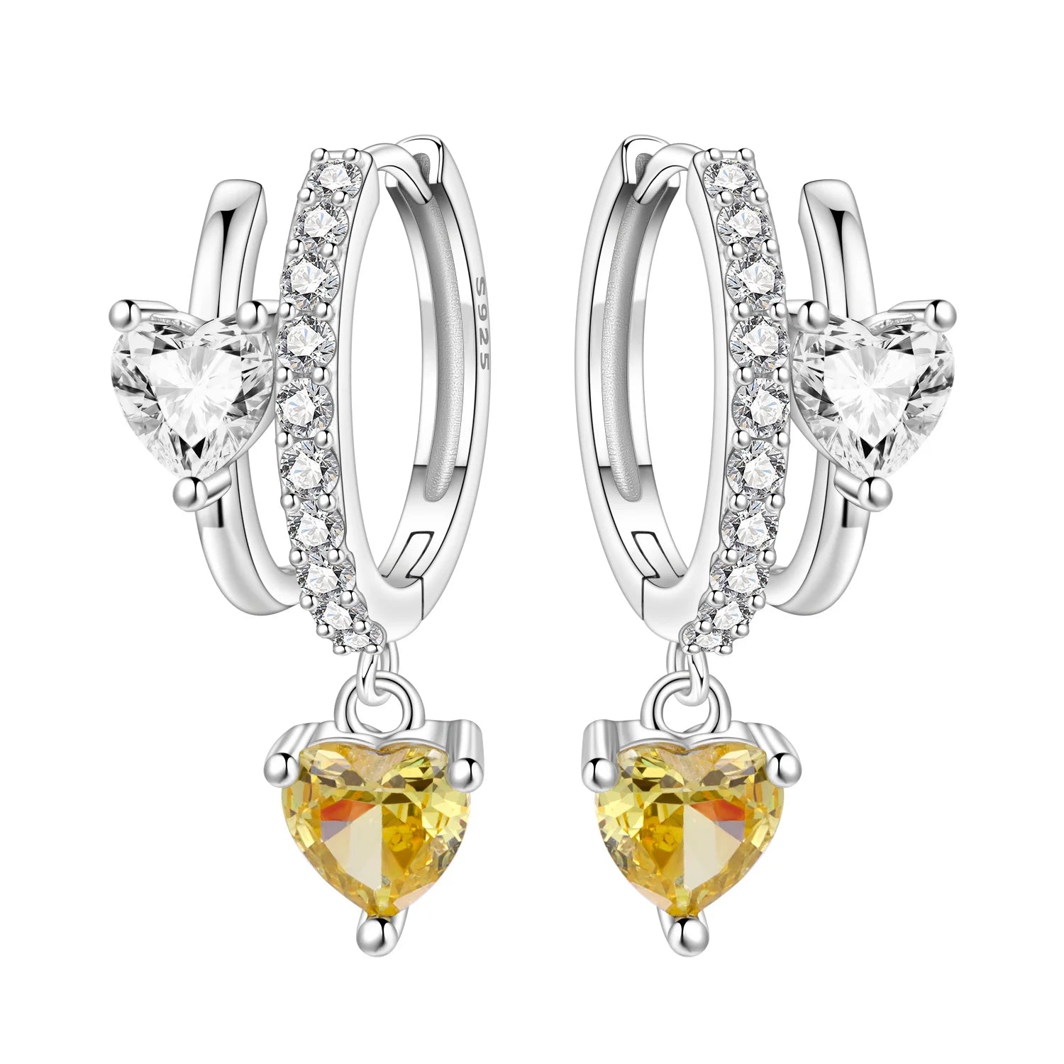 PANPOKI 925 Sterling Silver Cupid Arrow Love Earring Original Jewelry Drop Earrings Wo close-up view