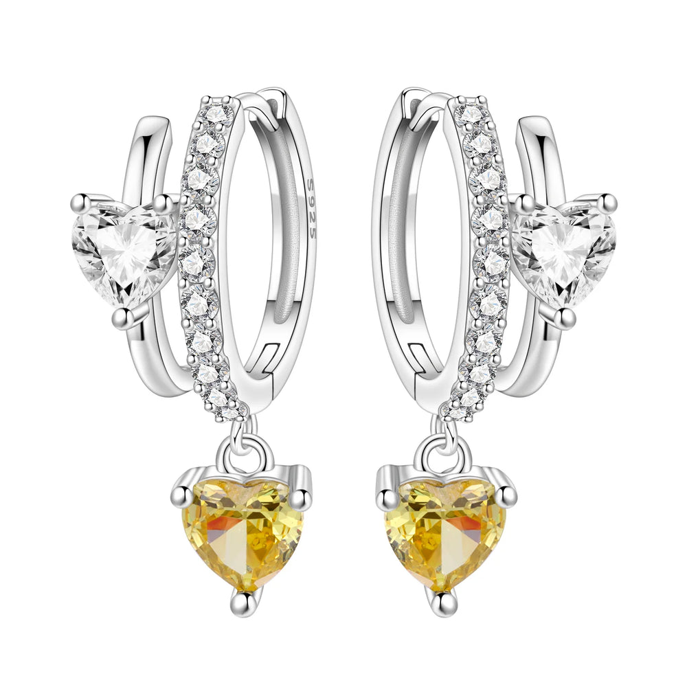 PANPOKI 925 Sterling Silver Cupid Arrow Love Earring Original Jewelry Drop Earrings Wo close-up view