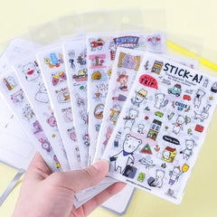 6Pcs Waterproof Cartoon Sticker Set | Cute DIY Decals for Laptops, Phones, and Planners detail view