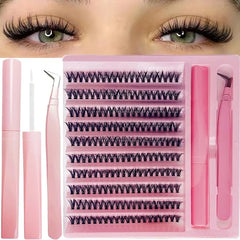 Cluster Lashes D Curling False Eyelash Clusters 200pcs DIY Lash Extension Kit With Bond And Tweezers