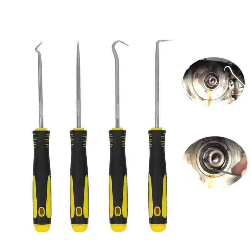 4 Pieces Long Pick & Hook Set | Gasket Puller Pick Tools for Removing Car Auto Oil Se alternate view