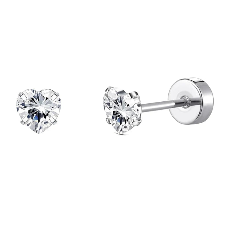 2pcs/lot 20G Star Heart Butterfly Stud Earring for Women Stainless Steel Crystal Earr lifestyle view