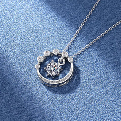 925 Sterling Silver Necklace Pendant Shining Zircon for Women Wedding Jewelry Engagem alternate view