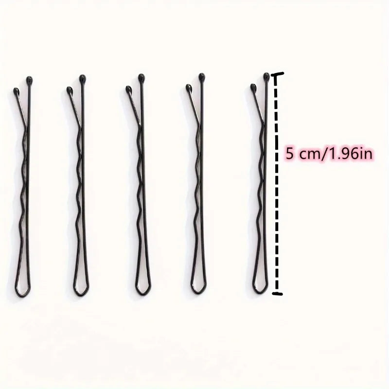 10/20pcs Invisible Wave Bobby Pins,Durable Metal Hair Clips for Women, Simple Solid Co close-up view
