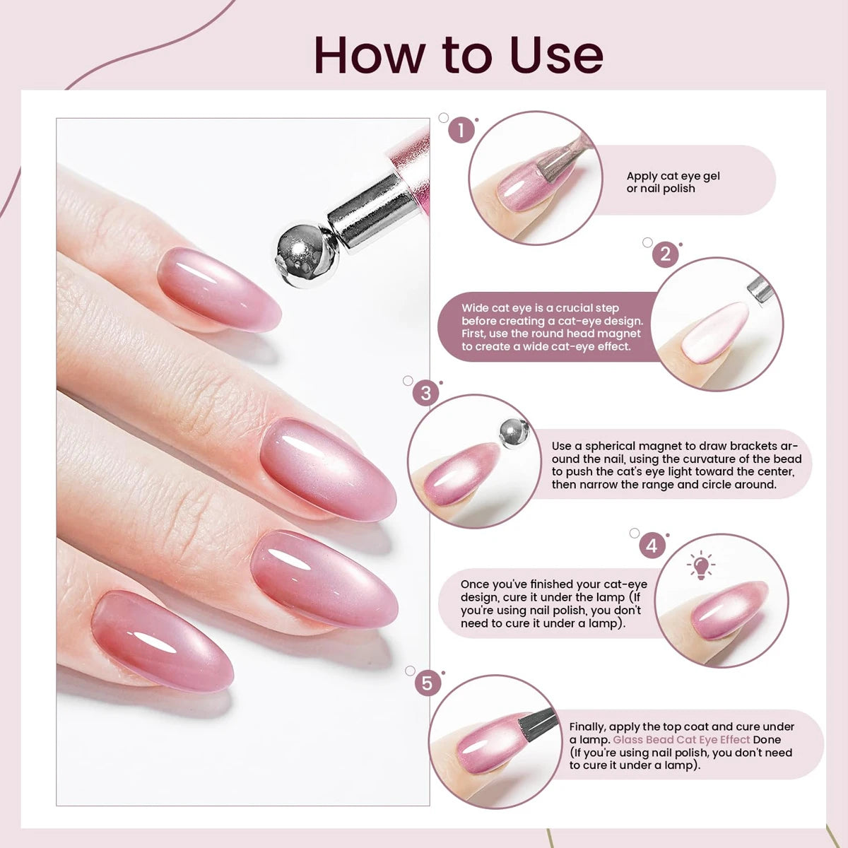 LINMANDA 3 In 1 Dual Headed Cat Eye Nail Art Magnetic Stick Multifunctional Nail Art lifestyle view
