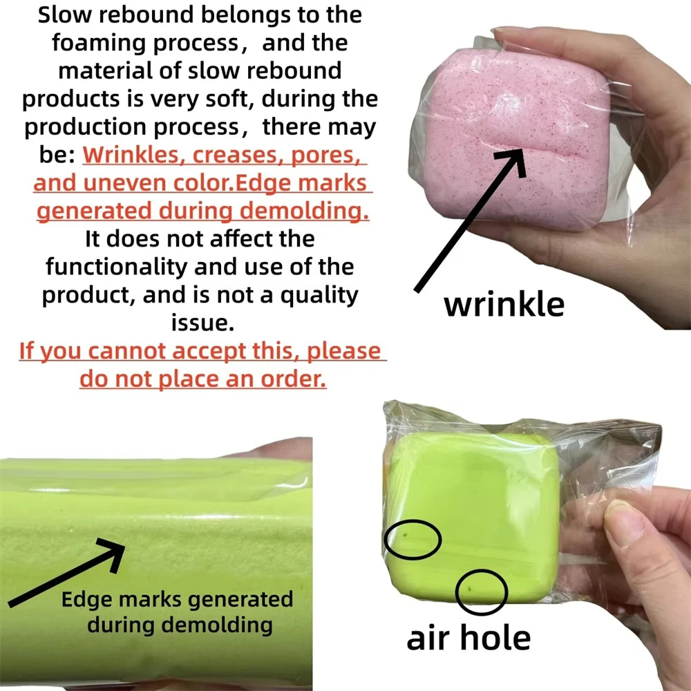 Squishy Simulated Square Bread Squeeze Toy Stress Relief Slow Rising Small Toast Senso close-up view