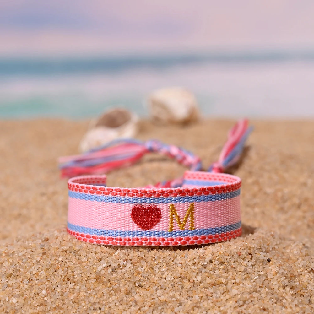 Handwoven Initial Letter Bracelet | Personalized Friendship Gift for Women alternate view