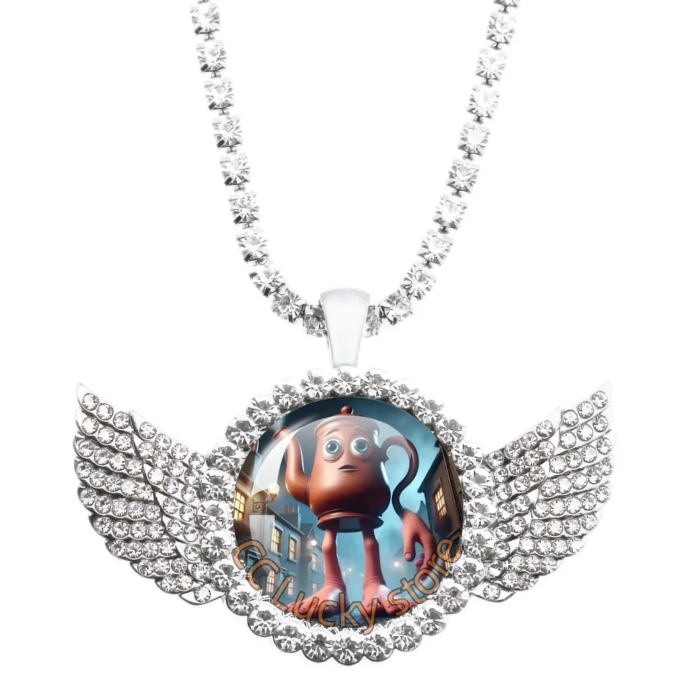 25mm Angel Wing Necklace | Italian Brainrot Pendant Funny Animal Jewelry Gift alternate view