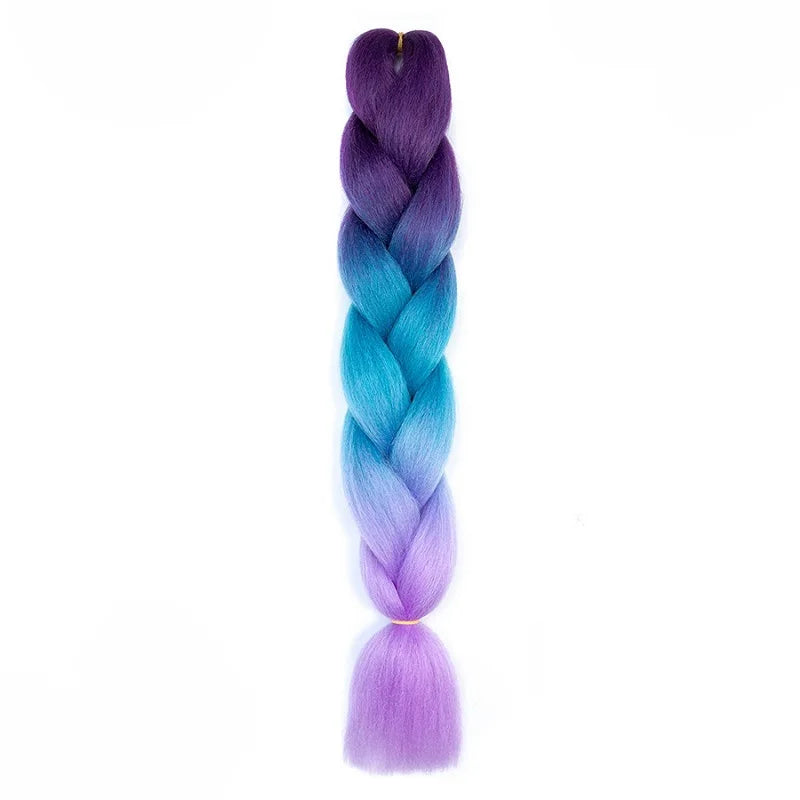 Synthetic 24Inch Jumbo Braids Extensions Long Yaki Straight Braiding Hair Afro Ombre lifestyle view