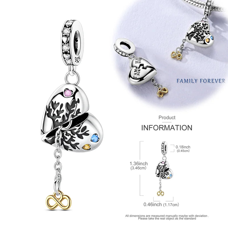 New 925 Sterling Silver Openable Charm Beads Matryoshka Mummy Easter Egg Whale Pendant close-up view