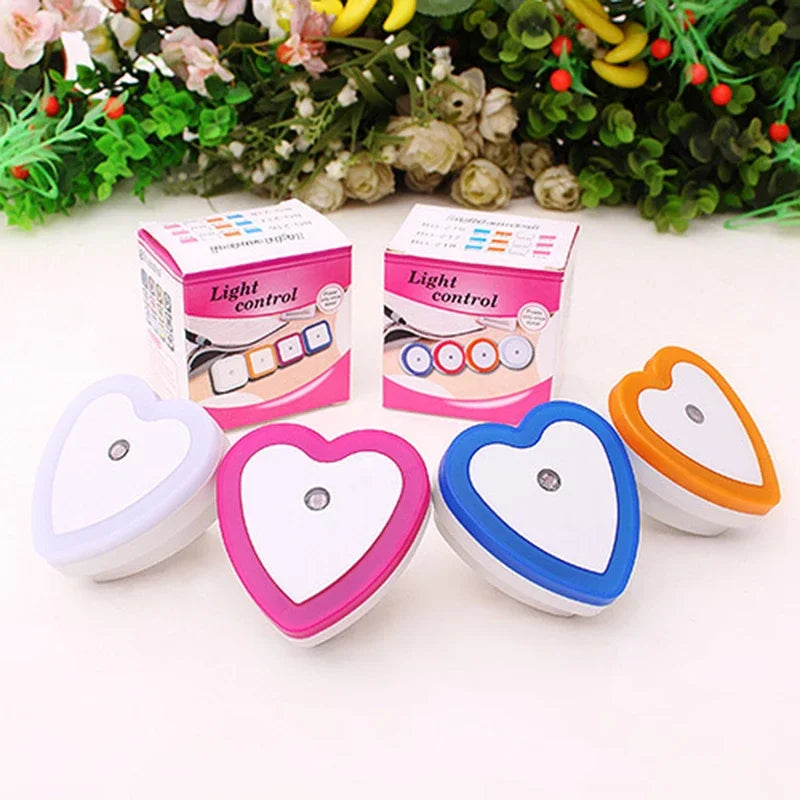 Heart-shaped LED Night Light | Auto Sensor Plug-in Night Lamp for Bedroom detail view