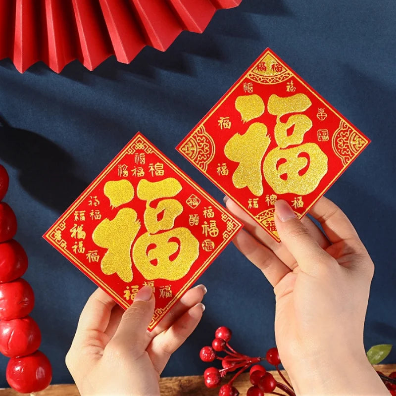 5pcs 2026 Year of the Horse Spring Festival Mini Fu Character Stickers | Chinese Luna lifestyle view