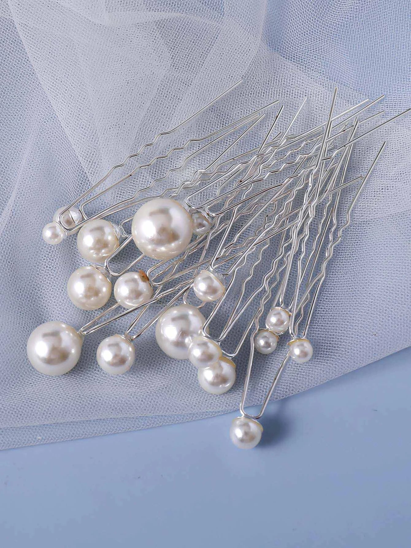 18Pcs Wedding Faux Pearl Hair Pins Bridal Hair Pearls U-Shaped Bobby Pins Golden Hairpins Hair Bridal Hair Accessories