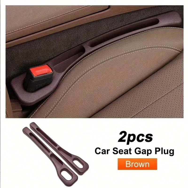 Car Seat Gap Filler Plug Set | 2-Piece PU Universal close-up view