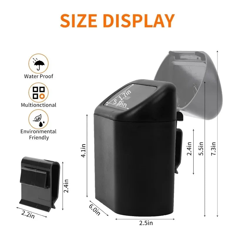 Car Trash Can Hanging Dustbin Garbage Box with Lid Car Interior Storage Case Trash additional angle